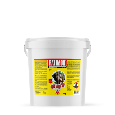 Ratimor saszetki 10 g, wiadro 3 kg